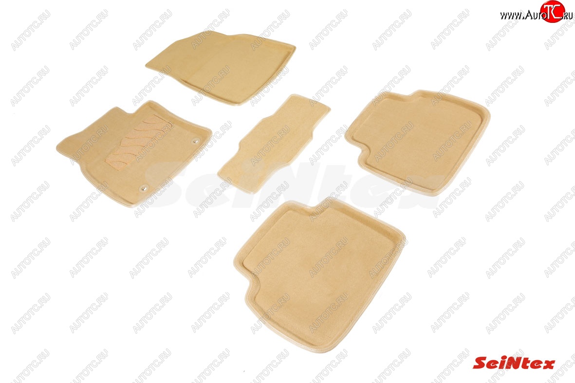 4 299 р. Комплект 3D ковриков в салон (ворсовые / бежевые) Seintex  Toyota Camry  XV70 (2017-2021)  с доставкой в г. Калуга