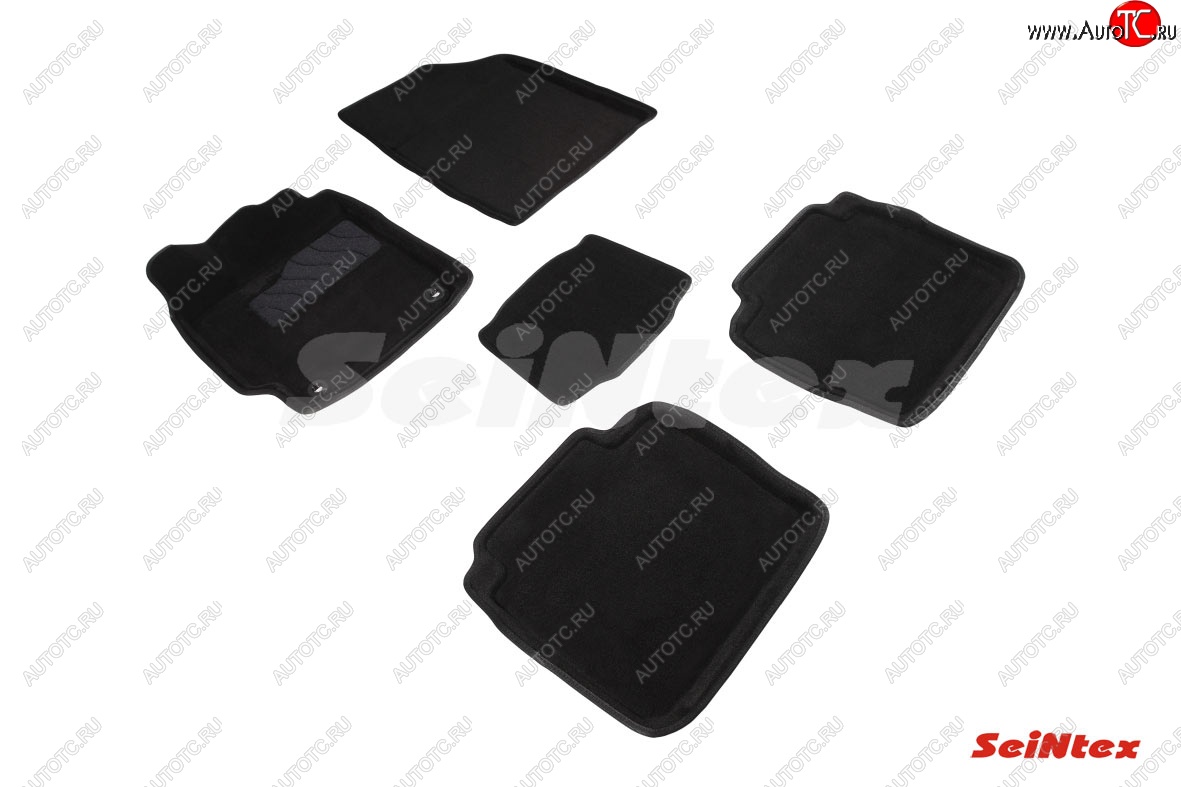 4 999 р. Комплект 3D ковриков в салон (ворсовые / чёрные) Seintex  Toyota Camry ( XV50,  XV55) (2011-2018)  с доставкой в г. Калуга