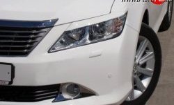 999 р. Реснички на фары Sport Toyota Camry XV50 дорестайлинг (2011-2014) (Неокрашенные)  с доставкой в г. Калуга. Увеличить фотографию 1