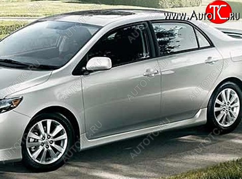 7 399 р. Пороги накладки CT Toyota Corolla E150 седан дорестайлинг (2006-2010) (Неокрашенные)  с доставкой в г. Калуга