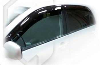 2 079 р. Дефлектора окон (Е121, 123, 124) CA-Plastic Toyota Corolla E120 хэтчбек рестайлинг (2004-2007) (Classic полупрозрачный, Без хром.молдинга, Крепление только на скотч)  с доставкой в г. Калуга. Увеличить фотографию 1