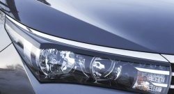 1 169 р. Реснички на фары RA Toyota Corolla E180 дорестайлинг (2013-2016) (Неокрашенные)  с доставкой в г. Калуга. Увеличить фотографию 1