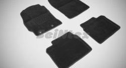 Износостойкие коврики в салон SeiNtex Premium 3D 4 шт. (ворсовые, черные) Toyota Corolla E180 рестайлинг (2016-2019)