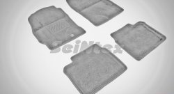 Износостойкие коврики в салон SeiNtex Premium 3D 4 шт. (ворсовые, серые) Toyota Corolla E180 рестайлинг (2016-2019)