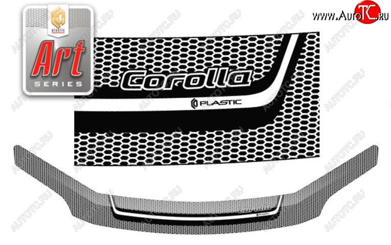 2 399 р. Дефлектор капота (E141) CA-Plastiс  Toyota Corolla Axio  (E140) седан (2006-2012) (Серия Art графит)  с доставкой в г. Калуга