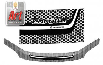 2 399 р. Дефлектор капота (E141) CA-Plastiс  Toyota Corolla Axio  (E140) седан (2006-2012) (Серия Art черная)  с доставкой в г. Калуга. Увеличить фотографию 1