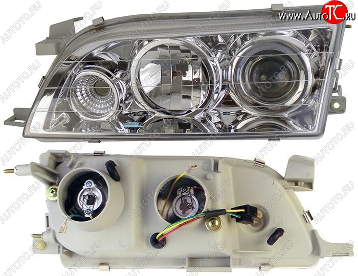 4 899 р. Левая фара SAT (хрусталь, линза) Toyota Corolla E100 седан (1991-2002)  с доставкой в г. Калуга