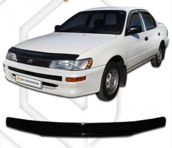 1 989 р. Дефлектор капота CA-Plastiс  Toyota Corolla  E110 (1991-1995) (Classic черный, Без надписи)  с доставкой в г. Калуга. Увеличить фотографию 1