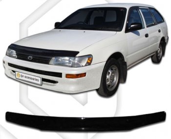 1 989 р. Дефлектор капота (E100, 103) CA-Plastiс  Toyota Corolla  E110 (1997-2000) (Classic черный, Без надписи)  с доставкой в г. Калуга. Увеличить фотографию 1
