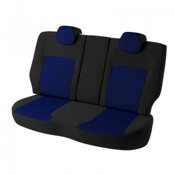 4 599 р. Чехлы для сидений Дублин (жаккард)  Toyota Corolla ( E150,  E140) (2006-2013) (Черный, вставка Рогожка - синий)  с доставкой в г. Калуга. Увеличить фотографию 3