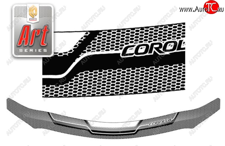 2 349 р. Дефлектор капота CA-Plastiс  Toyota Corolla  E150 (2006-2010) (Серия Art графит)  с доставкой в г. Калуга