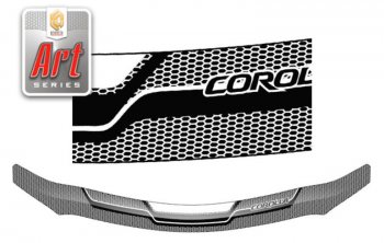 2 349 р. Дефлектор капота CA-Plastiс  Toyota Corolla  E150 (2009-2013) (Серия Art графит)  с доставкой в г. Калуга. Увеличить фотографию 1