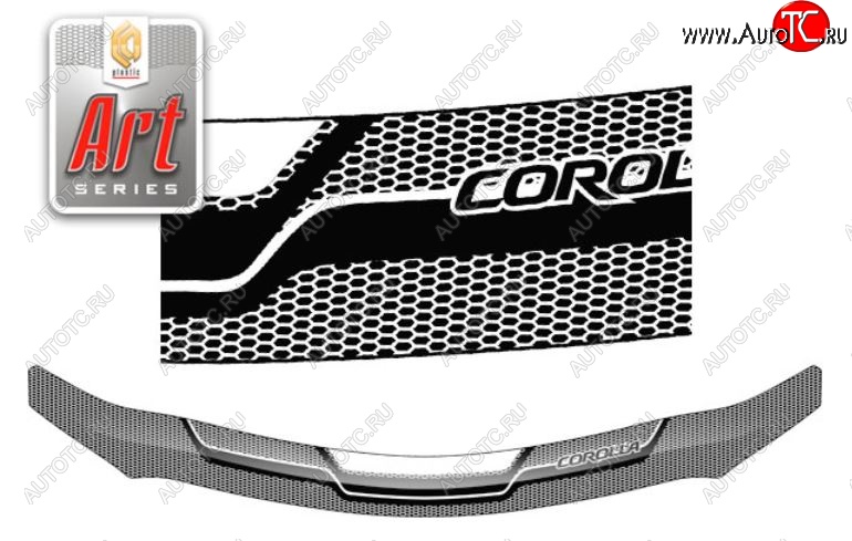 2 349 р. Дефлектор капота CA-Plastiс  Toyota Corolla  E150 (2009-2013) (Серия Art графит)  с доставкой в г. Калуга