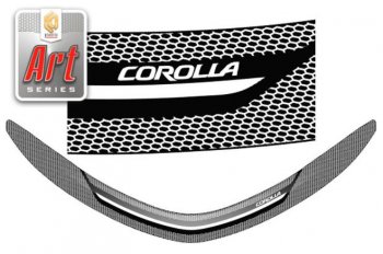 2 399 р. Дефлектор капота CA-Plastiс  Toyota Corolla  E180 (2013-2019) (Серия Art серебро)  с доставкой в г. Калуга. Увеличить фотографию 1