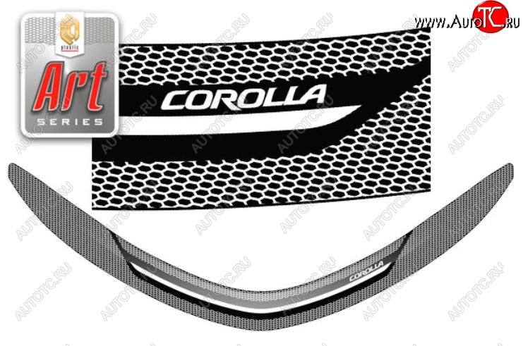 2 399 р. Дефлектор капота CA-Plastiс  Toyota Corolla  E180 (2013-2019) (Серия Art черная)  с доставкой в г. Калуга