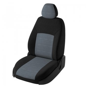 Чехлы для сидений Lord Autofashion Дублин (жаккард) Toyota Corolla E180 дорестайлинг (2013-2016)  (Черный, вставка Стежок серый)