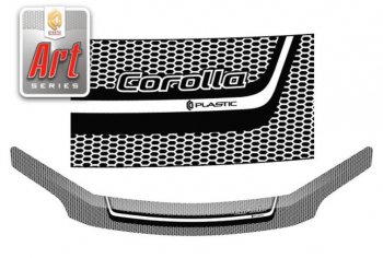 2 399 р. Дефлектор капота CA-Plastiс  Toyota Corolla Fielder  E140 (2006-2012) (Серия Art графит)  с доставкой в г. Калуга. Увеличить фотографию 1
