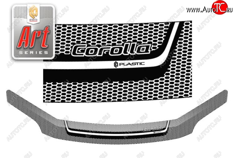 2 399 р. Дефлектор капота CA-Plastiс  Toyota Corolla Fielder  E140 (2006-2012) (Серия Art черная)  с доставкой в г. Калуга