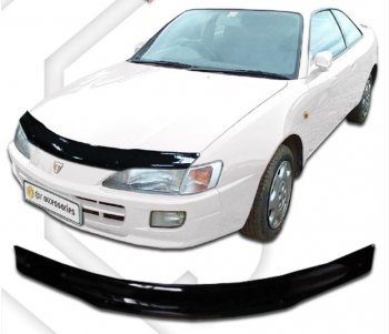 1 989 р. Дефлектор капота CA-Plastic Toyota Corolla Levin E110 купе рестайлинг (1997-2000) (Classic черный, Без надписи)  с доставкой в г. Калуга. Увеличить фотографию 1