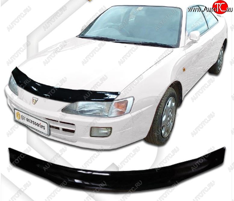 1 989 р. Дефлектор капота CA-Plastic Toyota Corolla Levin E110 купе рестайлинг (1997-2000) (Classic черный, Без надписи)  с доставкой в г. Калуга