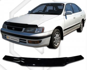 2 079 р. Дефлектор капота CA-Plastiс  Toyota Corona  T190 (1992-1994) (Classic черный, Без надписи)  с доставкой в г. Калуга. Увеличить фотографию 1