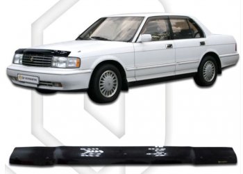 1 989 р. Дефлектор капота CA-Plastiс  Toyota Crown  S130 (1991-1999) (Classic черный, Без надписи)  с доставкой в г. Калуга. Увеличить фотографию 1