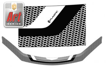 2 399 р. Дефлектор капота CA-Plastiс  Toyota Estima  AHR10,XR30, XR40 (2000-2006) (Серия Art черная)  с доставкой в г. Калуга. Увеличить фотографию 1