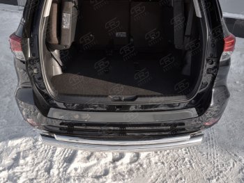 2 199 р. Накладка на задний бампер (лист нерж зеркальный) Russtal  Toyota Fortuner  AN160 (2015-2020)  с доставкой в г. Калуга. Увеличить фотографию 1