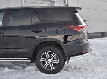 15 399 р. Защита заднего бампера (Ø63 мм, нержавейка) SLITKOFF  Toyota Fortuner  AN160 (2015-2020) дорестайлинг  с доставкой в г. Калуга. Увеличить фотографию 4