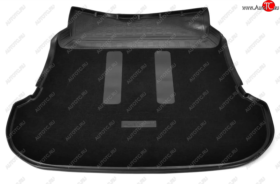 3 399 р. Комбинированый коврик с повышенной износостойкостью в багажник Unidec (полиуретан, текстиль, 7 мест - сложенный ряд) Toyota Fortuner AN160 дорестайлинг (2015-2020) (Черный)  с доставкой в г. Калуга