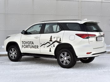 13 999 р. Защита заднего бампера (Ø63 мм, нержавейка) Russtal  Toyota Fortuner  AN160 (2020-2024)  с доставкой в г. Калуга. Увеличить фотографию 3