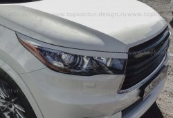 2 199 р. Реснички на фары TopKontur Design  Toyota Highlander  XU50 (2013-2017) (Неокрашенные)  с доставкой в г. Калуга. Увеличить фотографию 1