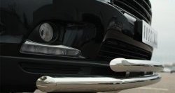 19 799 р. Защита переднего бампера (2 трубыØ63 мм, нержавейка) Russtal  Toyota Highlander  XU50 (2013-2017)  с доставкой в г. Калуга. Увеличить фотографию 2