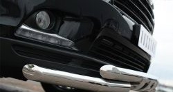 23 999 р. Защита переднего бампера (2 трубы Ø63 мм с зубами, нержавейка) Russtal  Toyota Highlander  XU50 (2013-2017)  с доставкой в г. Калуга. Увеличить фотографию 4
