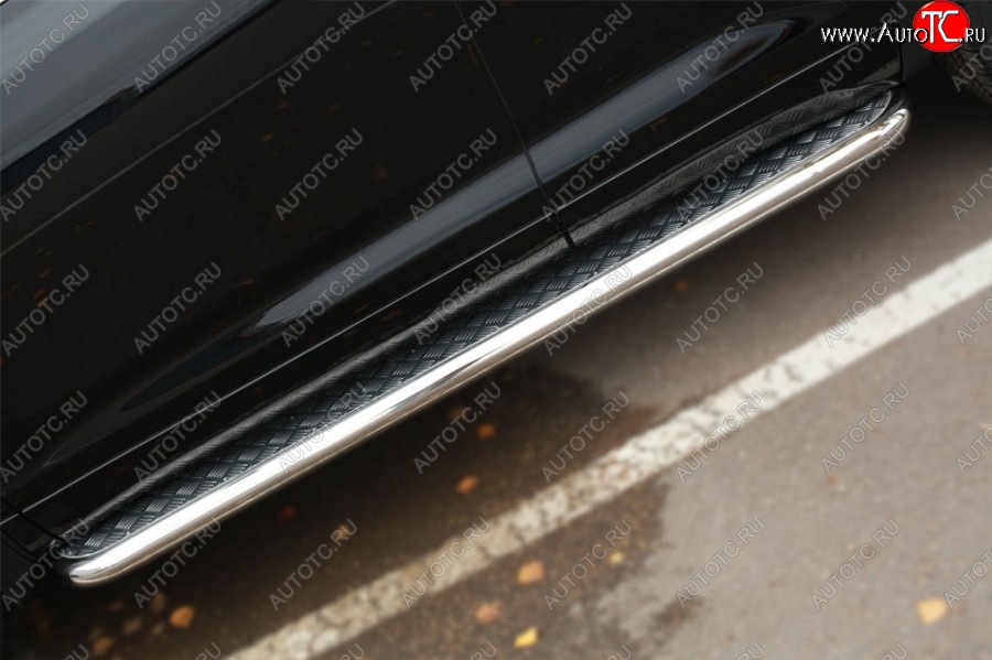 23 749 р. Порожки для ног (Ø63) Russtal  Toyota Highlander  XU50 (2013-2017) (лист - алюминий, профиль - сталь)  с доставкой в г. Калуга