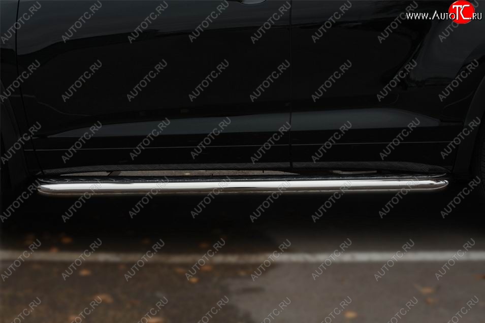 32 649 р. Порожки для ног (Ø63) Russtal  Toyota Highlander  XU50 (2013-2017) (лист - нержавейка, профиль - нержавейка)  с доставкой в г. Калуга