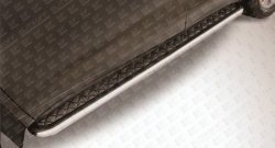 16 999 р. Широкая защита порогов с трубой диаметром 57 мм Slitkoff  Toyota Highlander  XU50 (2013-2017) (Цвет: нержавеющая полированная сталь)  с доставкой в г. Калуга. Увеличить фотографию 1