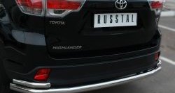 16 999 р. Защита заднего бампера (Ø63 и 42 мм, с углами, нержавейка) Russtal  Toyota Highlander  XU50 (2013-2017)  с доставкой в г. Калуга. Увеличить фотографию 3