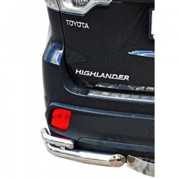26 949 р. Защита заднего бампера ТехноСфера (Техно Сфера) (нержавейка, уголки двойные, 63.5 mm)  Toyota Highlander  XU50 (2013-2017)  с доставкой в г. Калуга. Увеличить фотографию 1