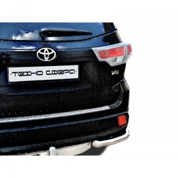7 449 р. Защита заднего бампера ТехноСфера (Техно Сфера) (Сталь с покрытием, уголки, 63.5 mm)  Toyota Highlander  XU50 (2013-2017) (цвет: Серебристый)  с доставкой в г. Калуга. Увеличить фотографию 1