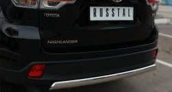 17 749 р. Защита заднего бампера (Ø75x42 мм, нержавейка) Russtal  Toyota Highlander  XU50 (2013-2017)  с доставкой в г. Калуга. Увеличить фотографию 3