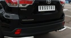 14 599 р. Защита заднего бампера (Ø63 мм уголки, нержавейка) Russtal  Toyota Highlander  XU50 (2013-2017)  с доставкой в г. Калуга. Увеличить фотографию 3
