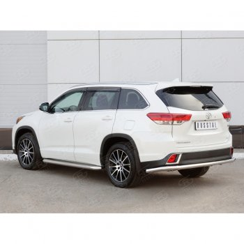 13 549 р. Защита заднего бампера (Ø63 мм, нержавейка) Russtal Toyota Highlander XU50 рестайлинг (2016-2020)  с доставкой в г. Калуга. Увеличить фотографию 2