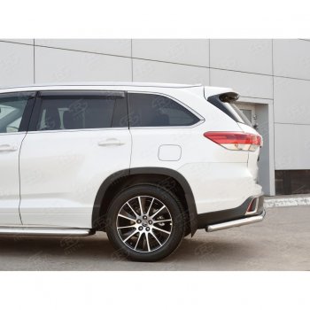 13 549 р. Защита заднего бампера (Ø63 мм, нержавейка) Russtal Toyota Highlander XU50 рестайлинг (2016-2020)  с доставкой в г. Калуга. Увеличить фотографию 3