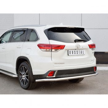 13 549 р. Защита заднего бампера (Ø63 мм, нержавейка) Russtal Toyota Highlander XU50 рестайлинг (2016-2020)  с доставкой в г. Калуга. Увеличить фотографию 4