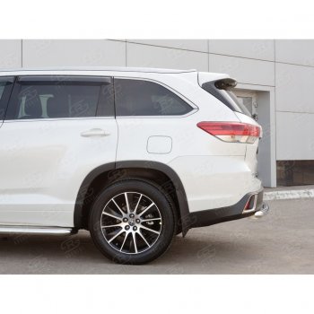 14 799 р. Защита заднего бампера (Ø63 мм, нержавейка) SLITKOFF  Toyota Highlander  XU50 (2013-2017) дорестайлинг  с доставкой в г. Калуга. Увеличить фотографию 3