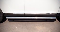 13 299 р. Защита порогов из круглой трубы диаметром 76 мм (рестайлинг) Russtal  Toyota Highlander  XU40 (2010-2013) (Защита порогов с со скосами на торцах (вариант 1))  с доставкой в г. Калуга. Увеличить фотографию 2