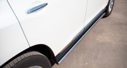 13 299 р. Защита порогов из круглой трубы диаметром 76 мм (рестайлинг) Russtal  Toyota Highlander  XU40 (2010-2013) (Защита порогов с со скосами на торцах (вариант 1))  с доставкой в г. Калуга. Увеличить фотографию 9