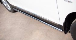 13 299 р. Защита порогов из круглой трубы диаметром 76 мм (рестайлинг) Russtal  Toyota Highlander  XU40 (2010-2013) (Защита порогов с со скосами на торцах (вариант 1))  с доставкой в г. Калуга. Увеличить фотографию 11
