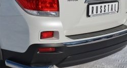 14 599 р. Защита заднего бампера (Ø63 мм уголки, нержавейка) Russtal  Toyota Highlander  XU40 (2010-2013)  с доставкой в г. Калуга. Увеличить фотографию 2